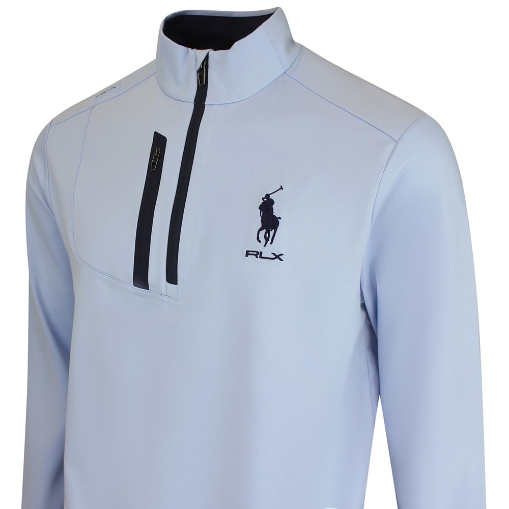 RLX Golf Pullover - RL Tour Pro Logo Lux QZ - Pebble Blue AW26