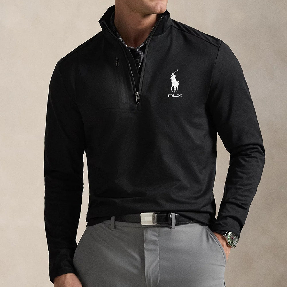 RLX Golf Pullover - RL Tour Pro Logo Lux QZ - Polo Black AW26