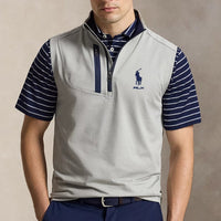 RLX Golf Pullover - RL Tour Pro Logo Lux QZ Vest - Grey Heather AW26