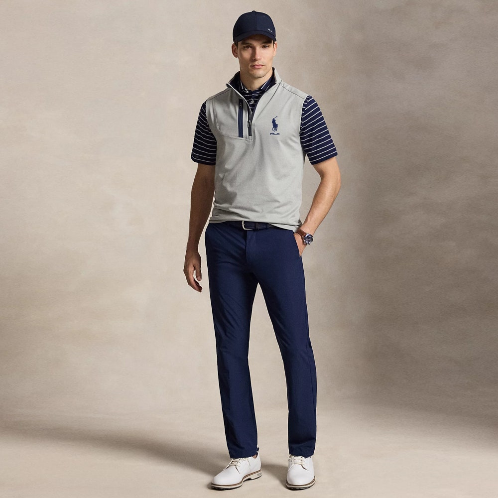 RLX Golf Pullover - RL Tour Pro Logo Lux QZ Vest - Grey Heather AW26
