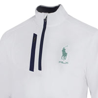 RLX Golf Pullover - RL Tour Pro Logo Lux QZ - White - O. Green SS26