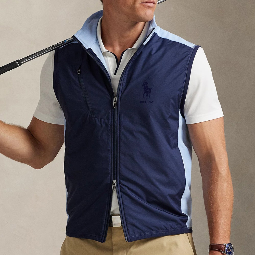 RLX Golf Pullover - RL Tour Pro Logo Tech Terry Vest - O. Blue FA25