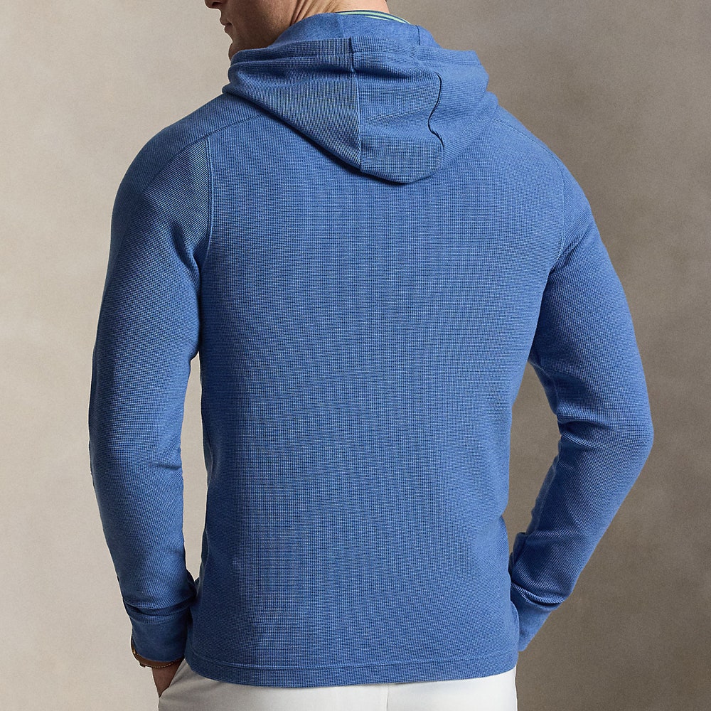 RLX Golf Pullover - RL Tour Pro Logo Tech Waffle Hoodie - F. Blue SS26