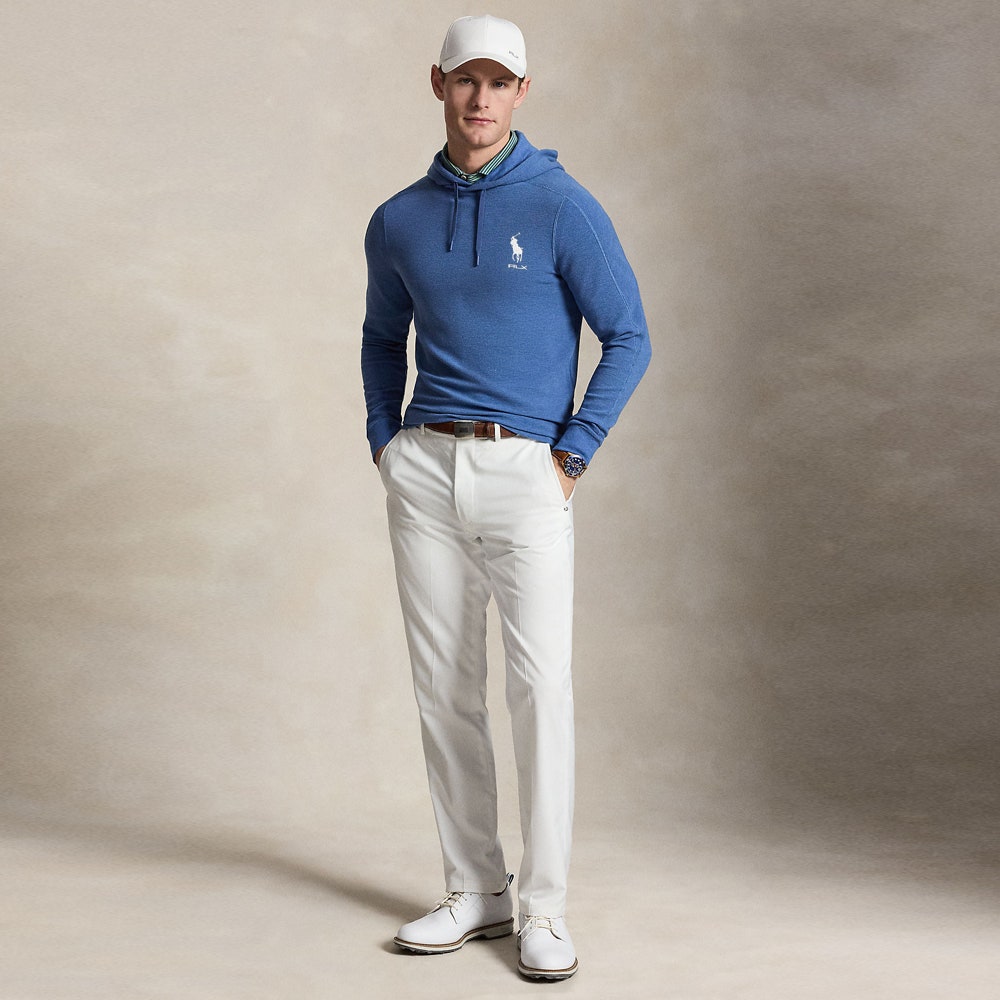 RLX Golf Pullover - RL Tour Pro Logo Tech Waffle Hoodie - F. Blue SS26