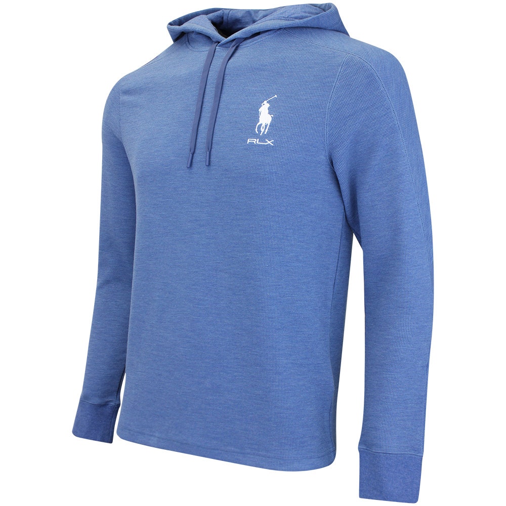 RLX Golf Pullover - RL Tour Pro Logo Tech Waffle Hoodie - F. Blue SS26