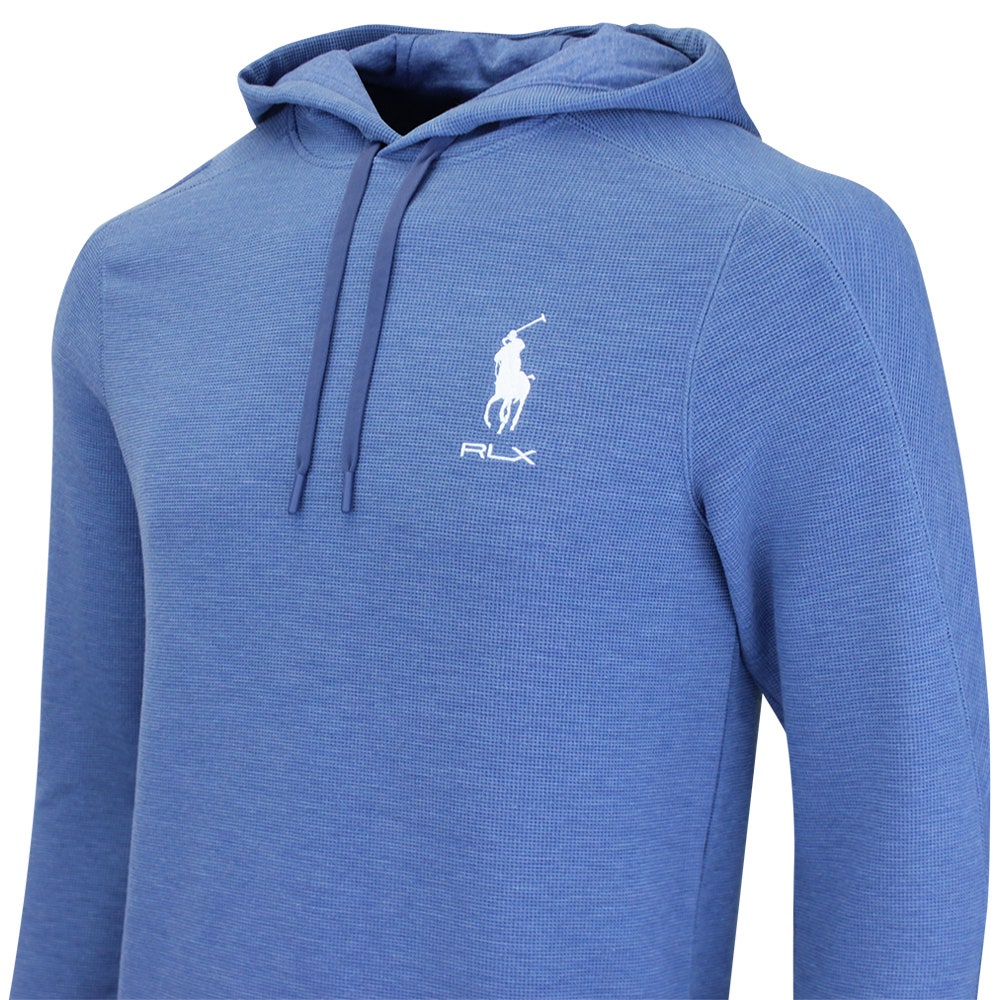RLX Golf Pullover - RL Tour Pro Logo Tech Waffle Hoodie - F. Blue SS26