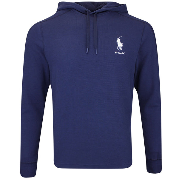 RLX Golf Pullover - RL Tour Pro Logo Tech Waffle Hoodie - Navy FA25