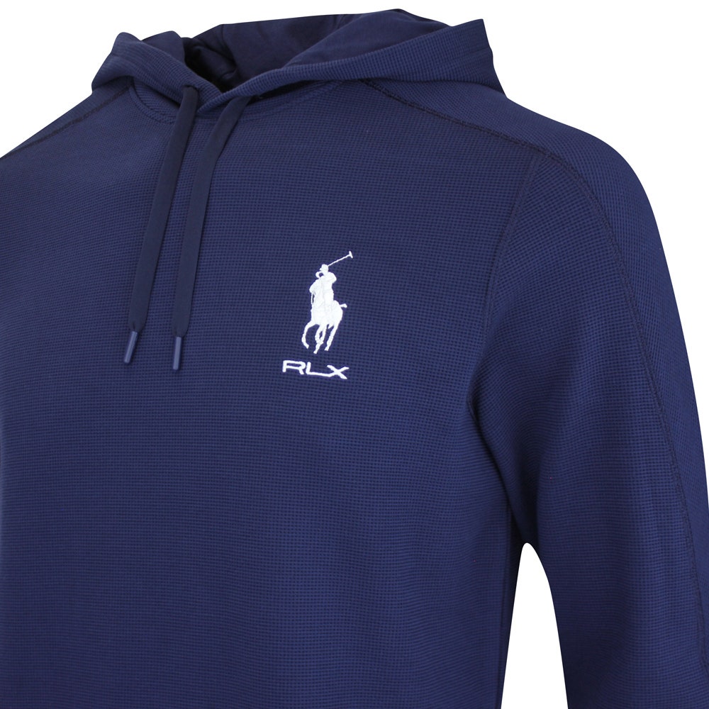 RLX Golf Pullover - RL Tour Pro Logo Tech Waffle Hoodie - Navy FA25