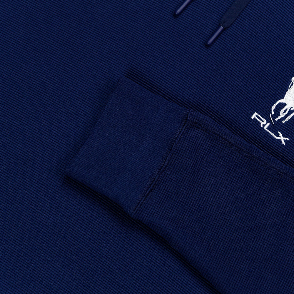 RLX Golf Pullover - RL Tour Pro Logo Tech Waffle Hoodie - Navy FA25