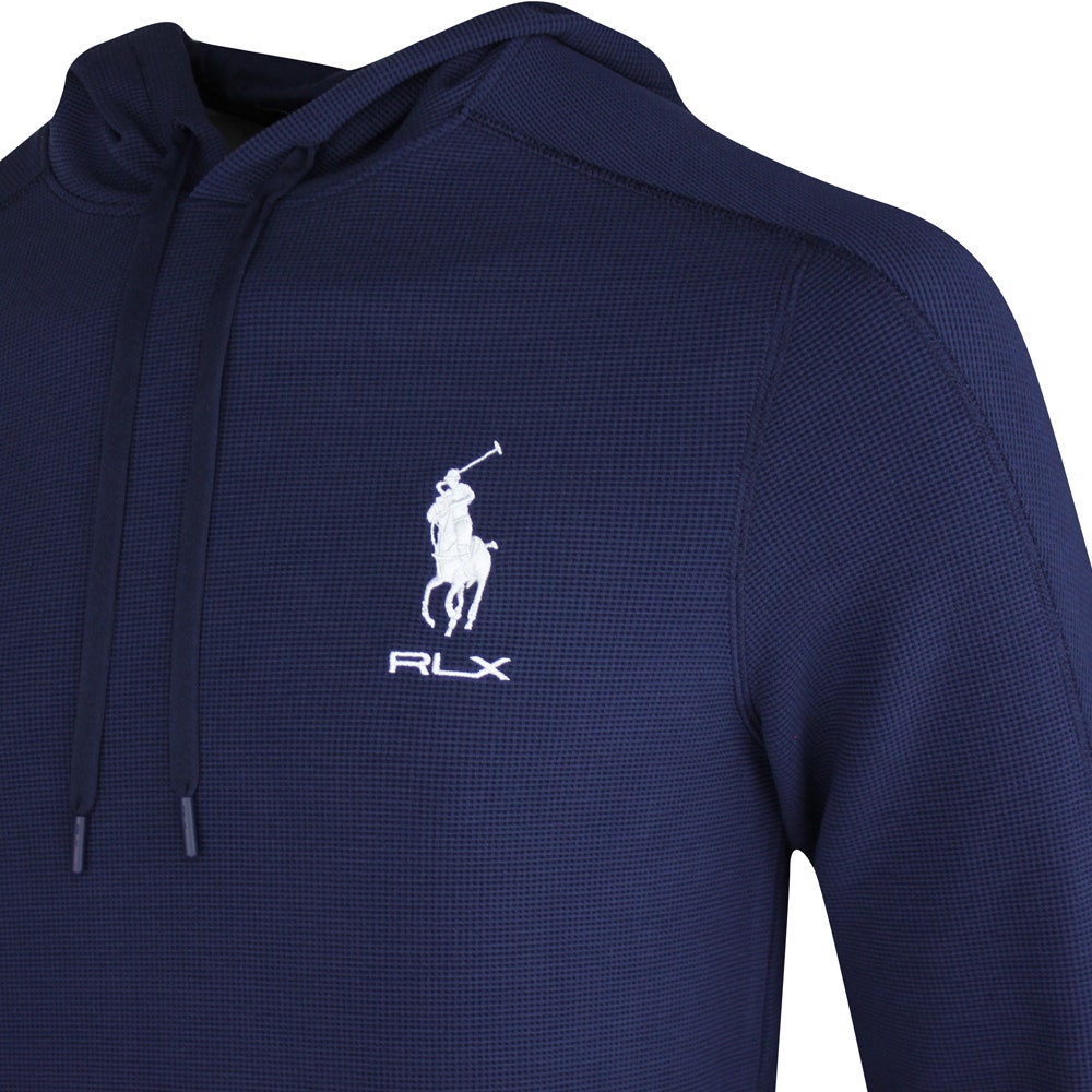 RLX Golf Pullover - RL Tour Pro Logo Tech Waffle Hoodie - Navy SS25