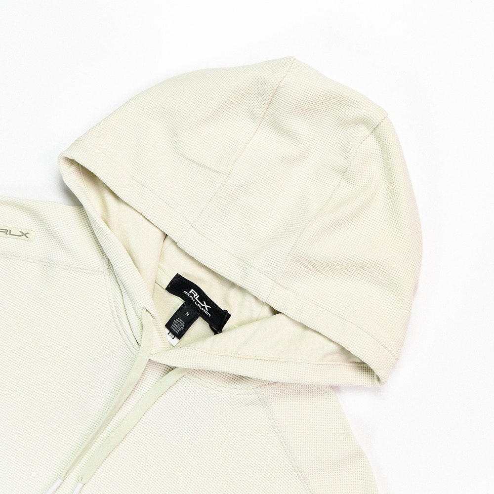 RLX Golf Pullover - RL Tour Pro Logo Tech Waffle Hoodie - Pebble FA25