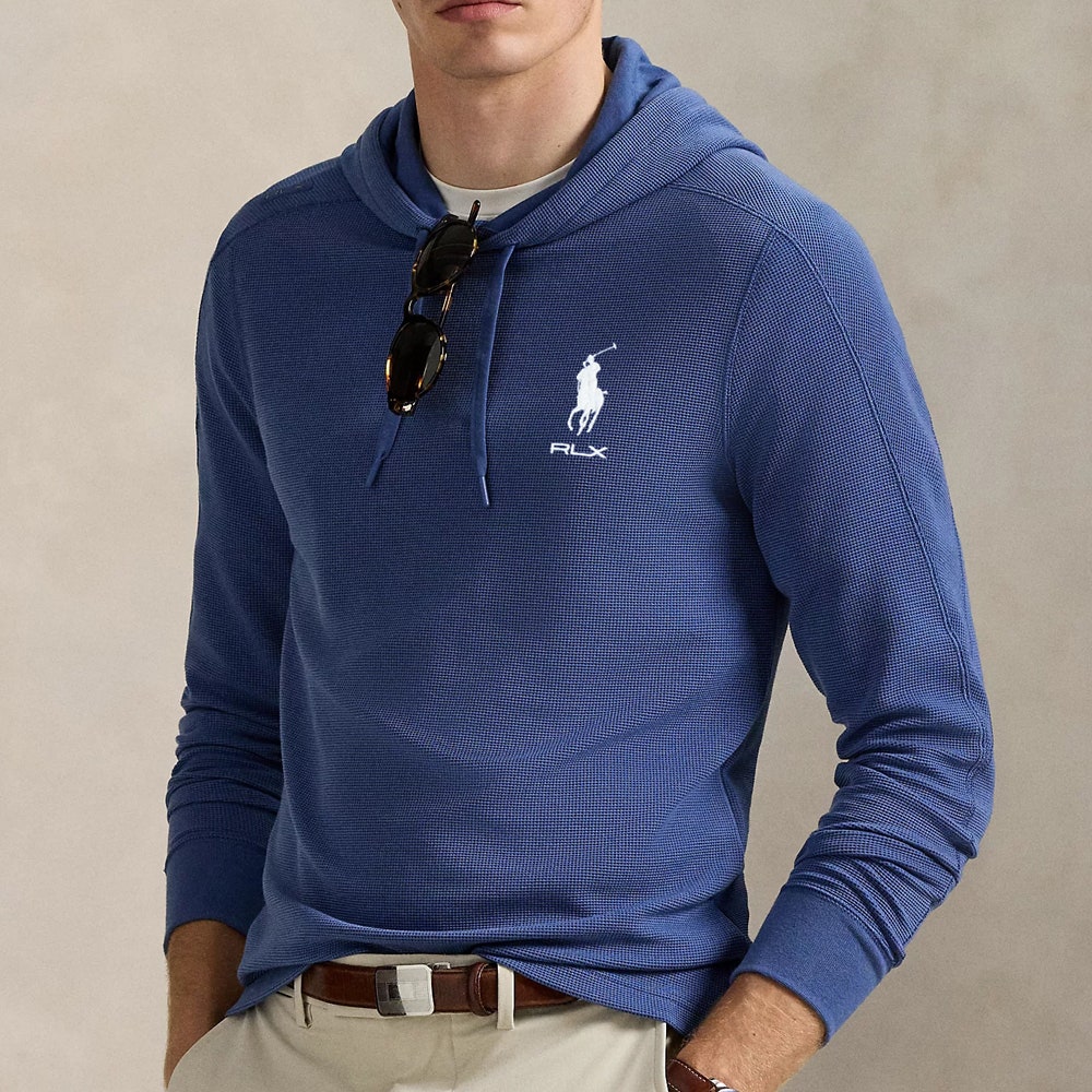 RLX Golf Pullover - RL Tour Pro Logo Tech Waffle Hoodie - Royal AW26