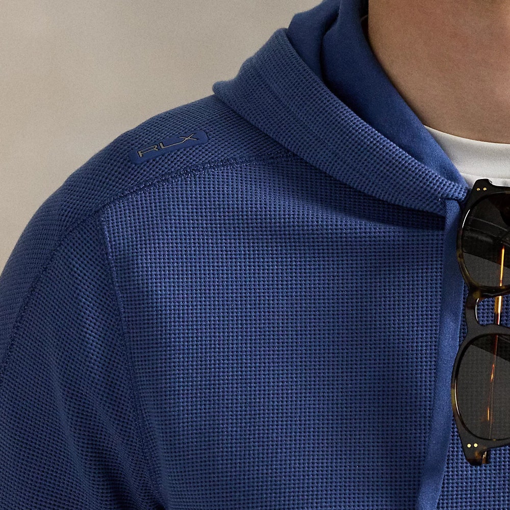 RLX Golf Pullover - RL Tour Pro Logo Tech Waffle Hoodie - Royal AW26