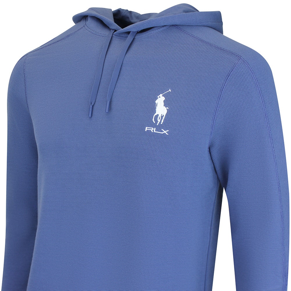 RLX Golf Pullover - RL Tour Pro Logo Tech Waffle Hoodie - Royal AW26