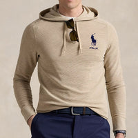 RLX Golf Pullover - RL Tour Pro Logo Tech Waffle Hoodie - Sand SS25