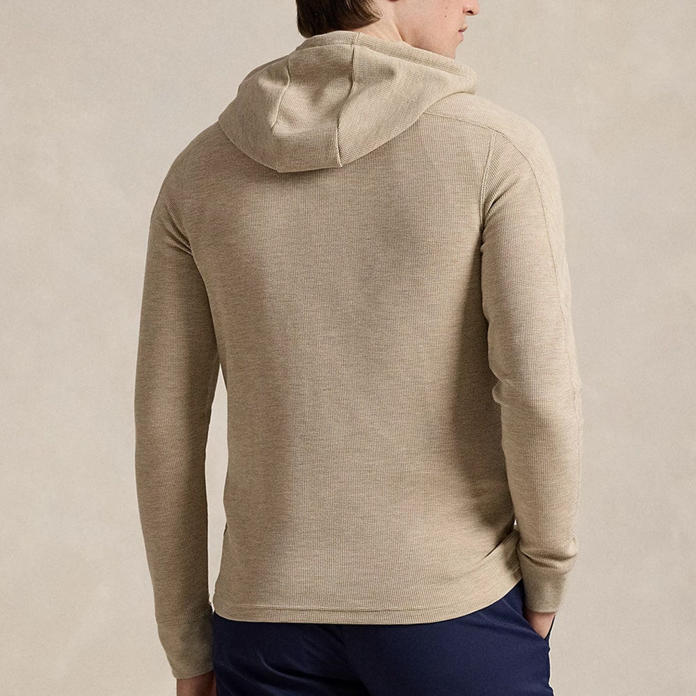 RLX Golf Pullover - RL Tour Pro Logo Tech Waffle Hoodie - Sand SS25