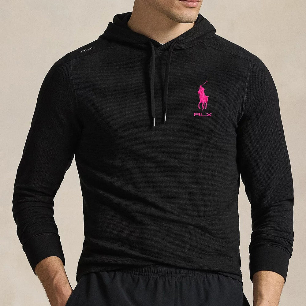 RLX Golf Pullover - RL Tour Pro Logo TW Hoodie - Black - Fuchsia AW26