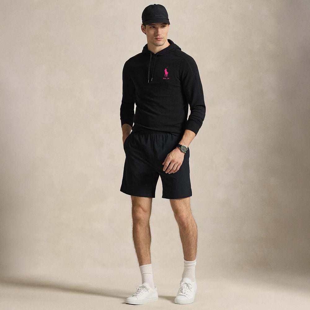 RLX Golf Pullover - RL Tour Pro Logo TW Hoodie - Black - Fuchsia AW26