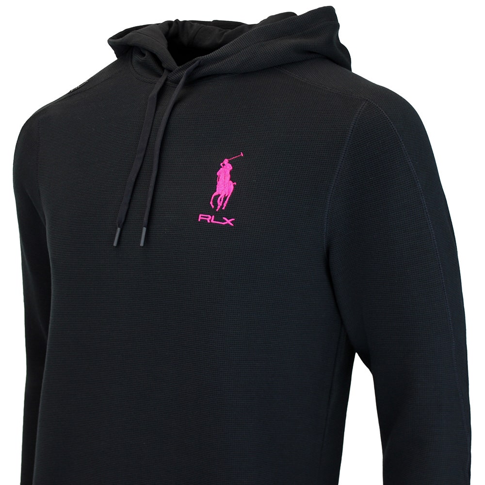 RLX Golf Pullover - RL Tour Pro Logo TW Hoodie - Black - Fuchsia AW26
