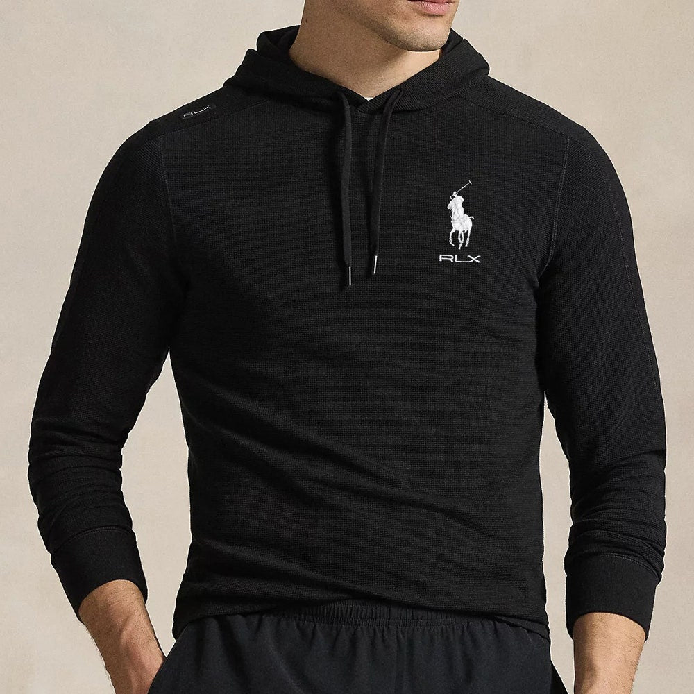 RLX Golf Pullover - RL Tour Pro Logo TW Hoodie - Black - White SS26