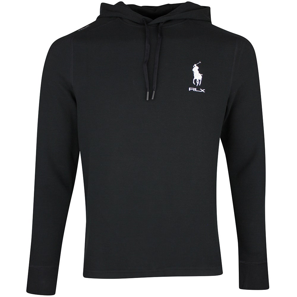 RLX Golf Pullover - RL Tour Pro Logo TW Hoodie - Black - White SS26