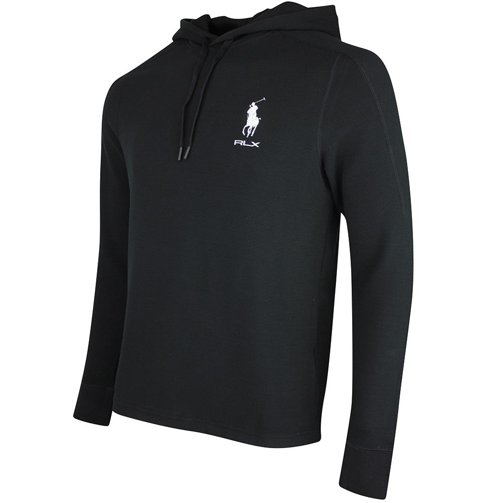RLX Golf Pullover - RL Tour Pro Logo TW Hoodie - Black - White SS26