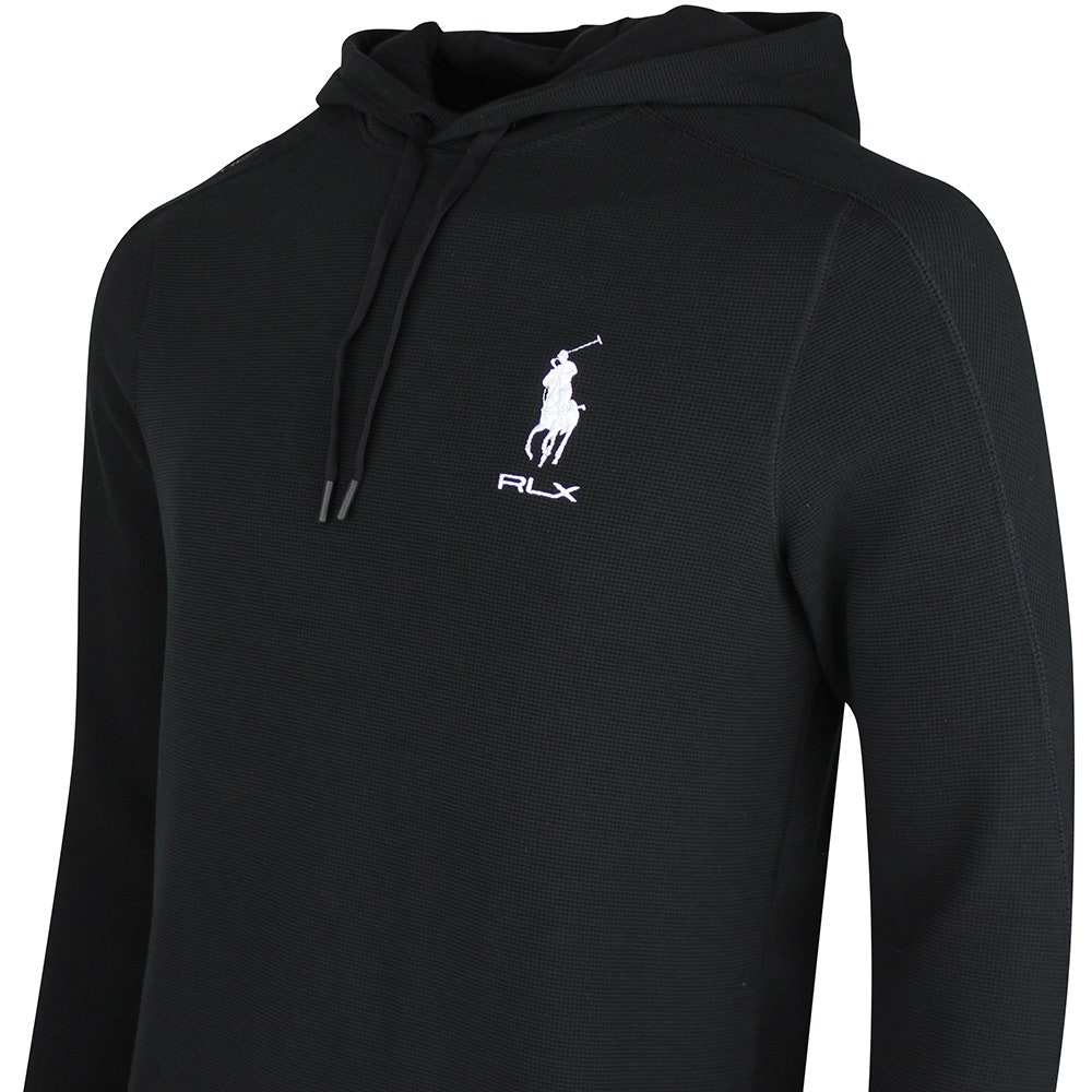 RLX Golf Pullover - RL Tour Pro Logo TW Hoodie - Black - White SS26