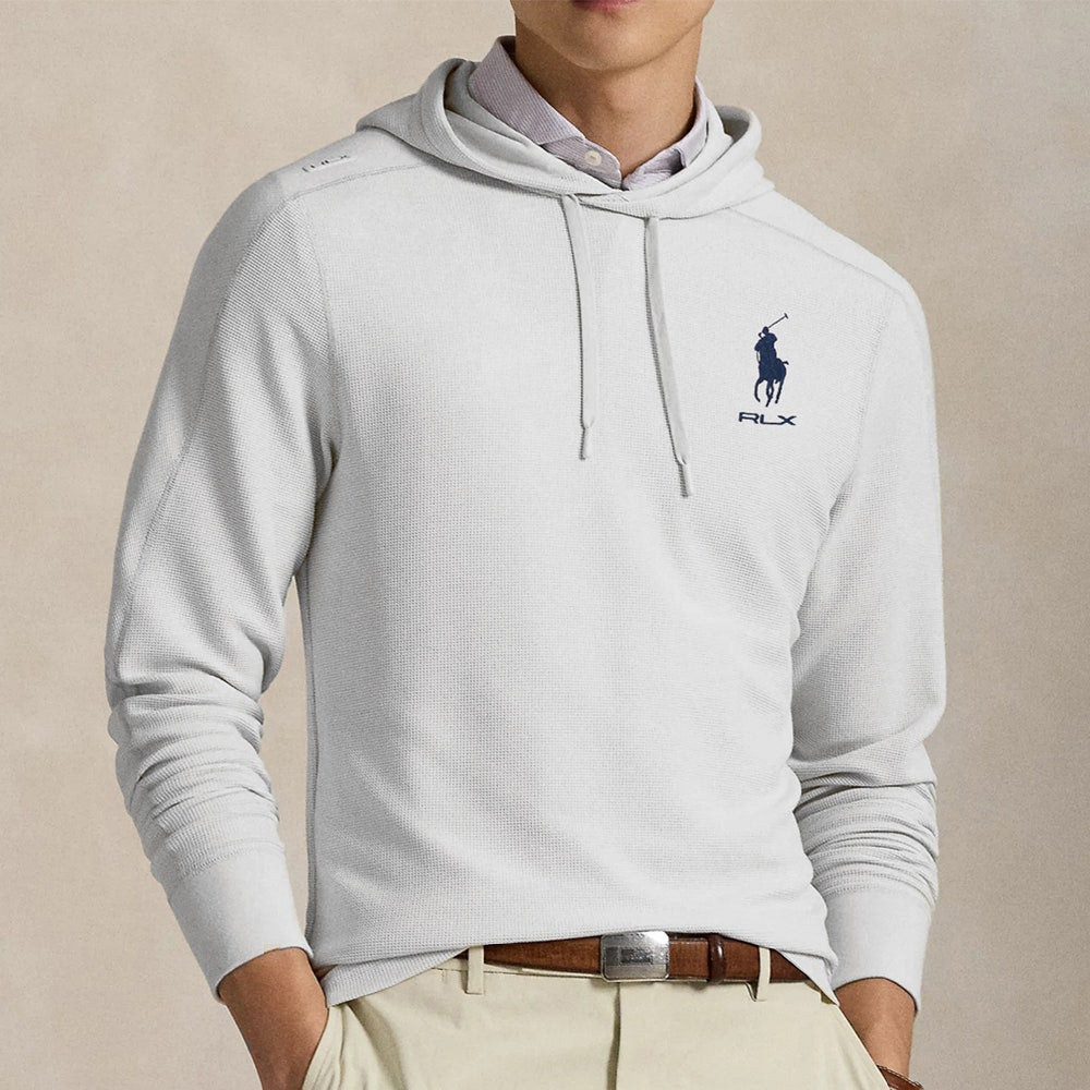 RLX Golf Pullover - RL Tour Pro Logo TW Hoodie - C. White - Navy SS26