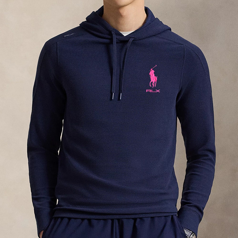RLX Golf Pullover - RL Tour Pro Logo TW Hoodie - Navy - Fuchsia AW26
