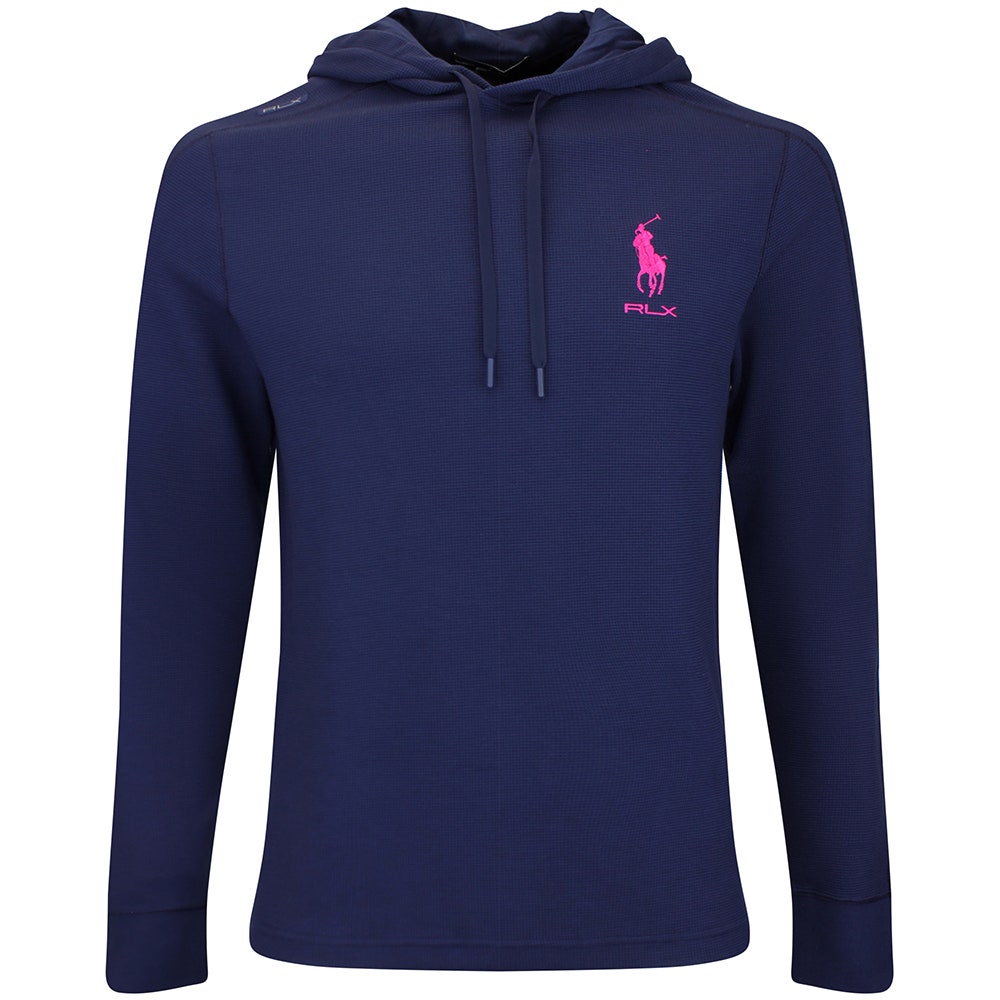 RLX Golf Pullover - RL Tour Pro Logo TW Hoodie - Navy - Fuchsia AW26