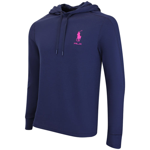 RLX Golf Pullover - RL Tour Pro Logo TW Hoodie - Navy - Fuchsia AW26