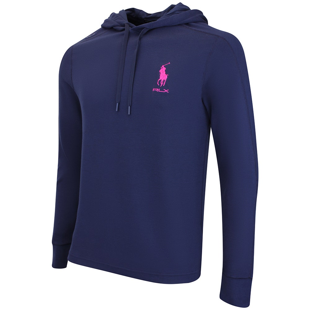 RLX Golf Pullover - RL Tour Pro Logo TW Hoodie - Navy - Fuchsia AW26