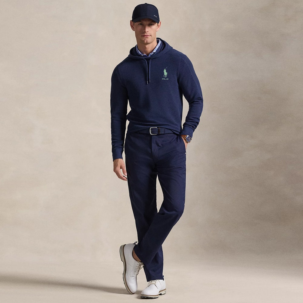 RLX Golf Pullover - RL Tour Pro Logo TW Hoodie - Navy - O. Green SS26