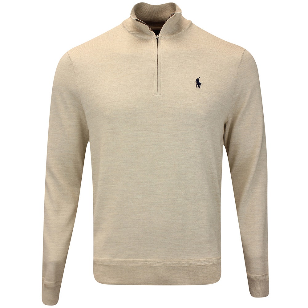 RLX Golf Pullover - Wool Blend QZ - Ecru Tan Htr FA25