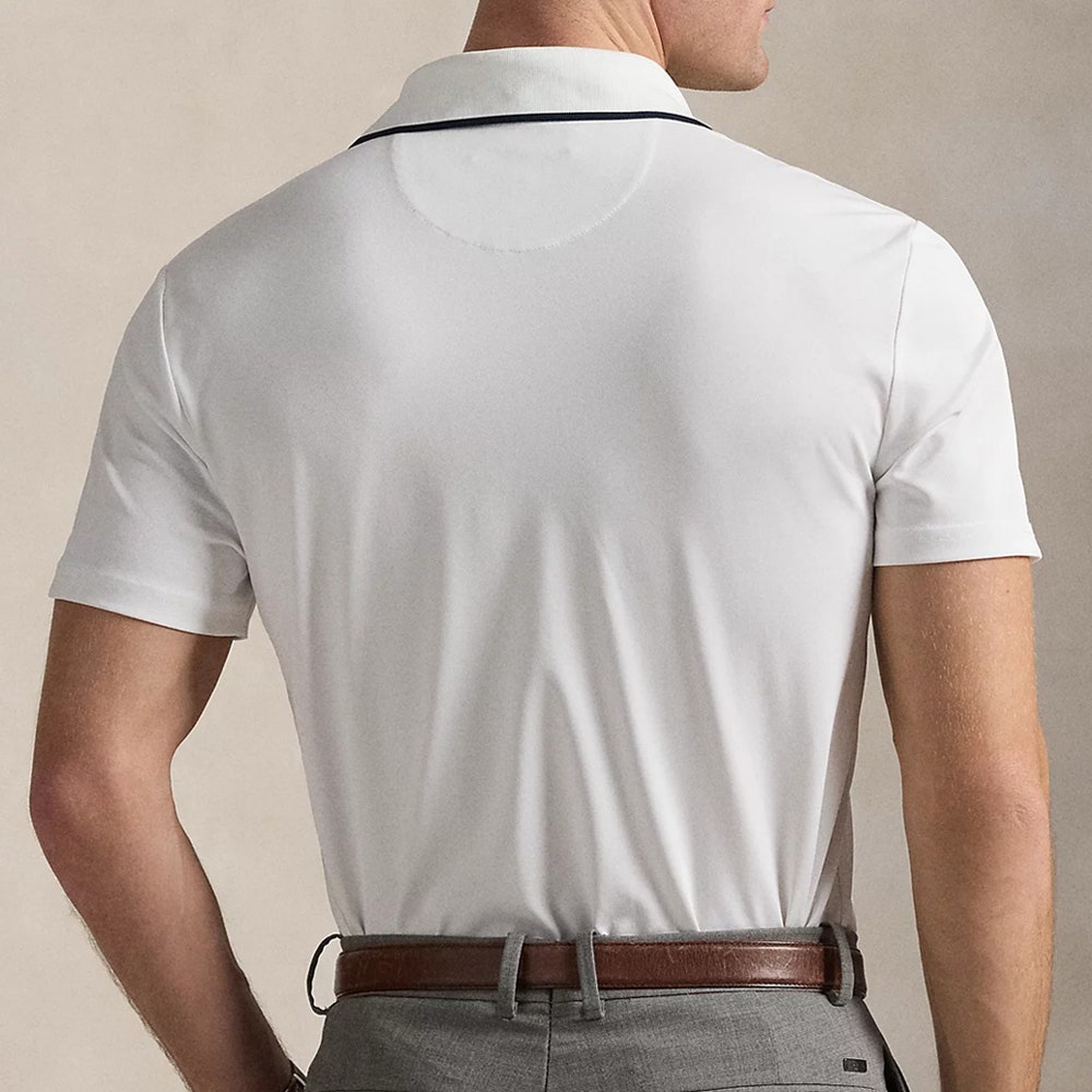 RLX Golf Shirt - Airtech Bear Logo Pique - Ceramic White SS26