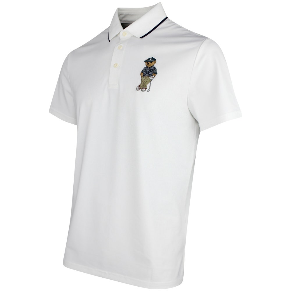 RLX Golf Shirt - Airtech Bear Logo Pique - Ceramic White SS26