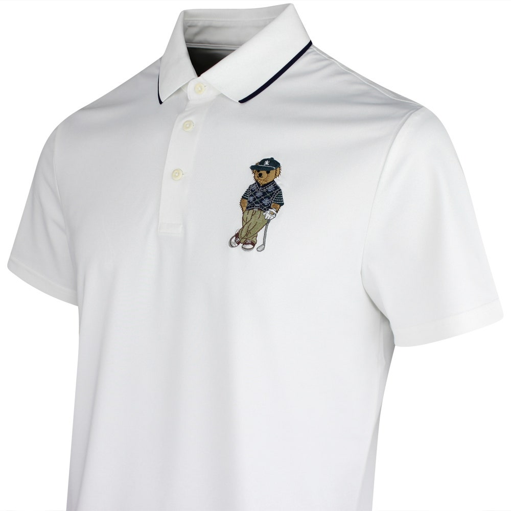 RLX Golf Shirt - Airtech Bear Logo Pique - Ceramic White SS26