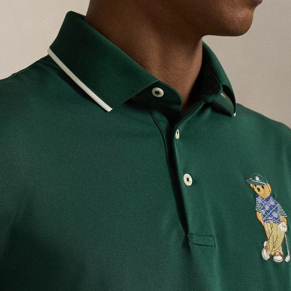 RLX Golf Shirt - Airtech Bear Logo Pique - Moss Agate SS26