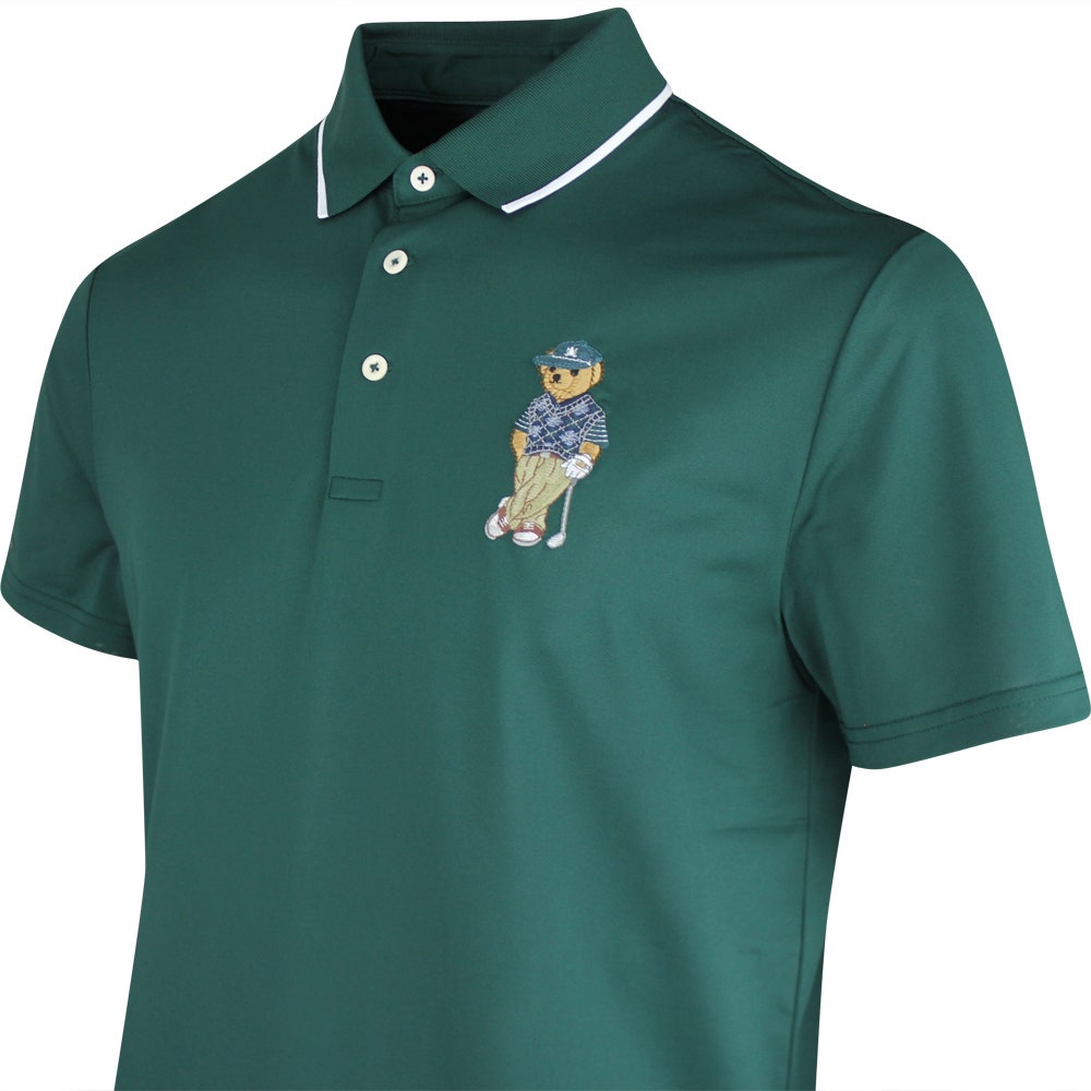 RLX Golf Shirt - Airtech Bear Logo Pique - Moss Agate SS26