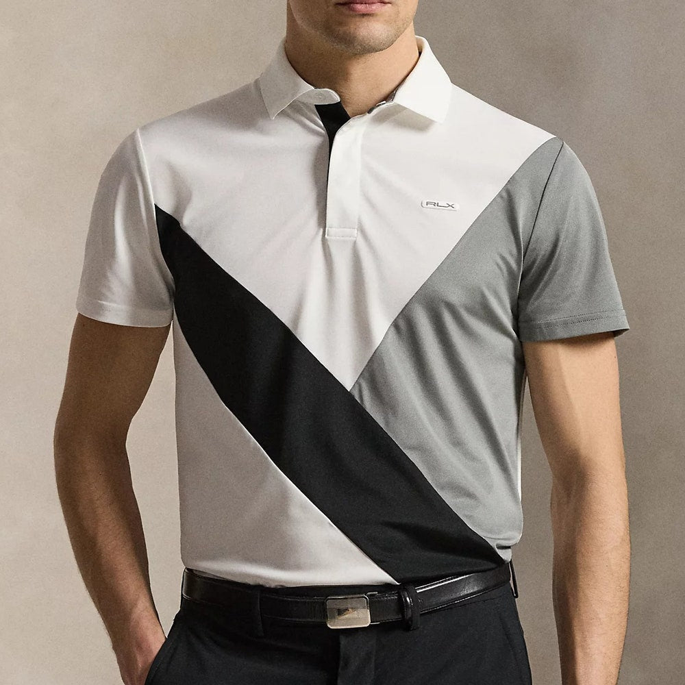 RLX Golf Shirt - Colourblock Airtech Pique - Peak Grey SS26