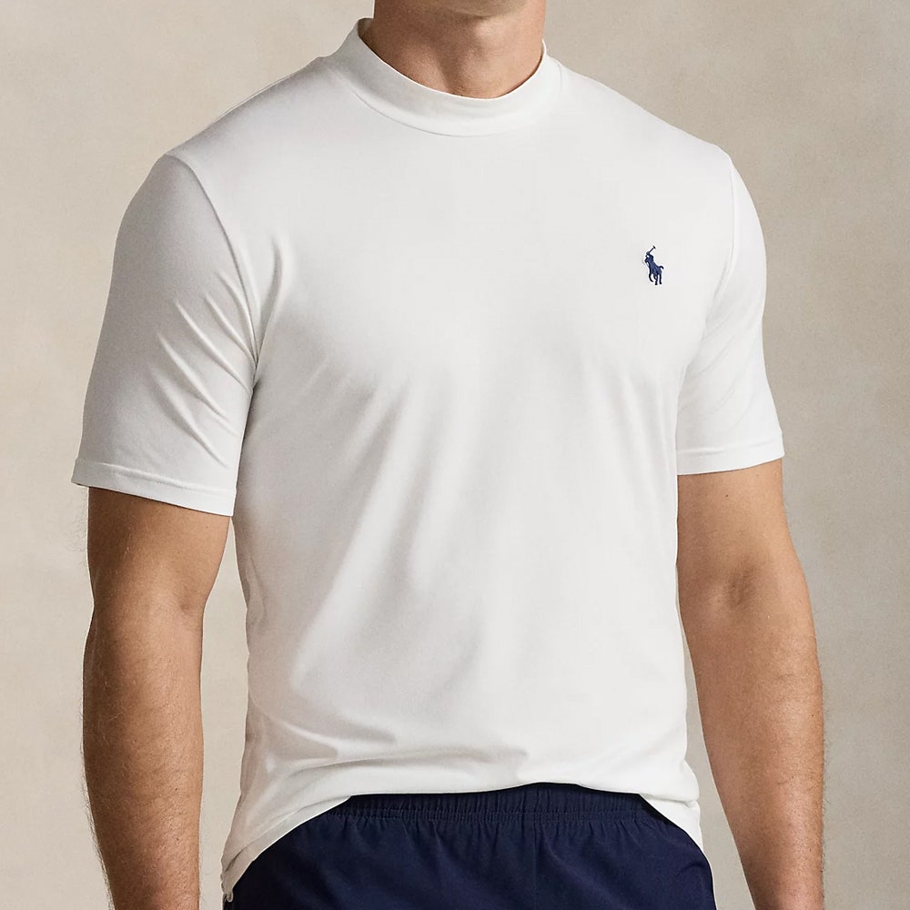 RLX Golf Shirt - Peached Airflow Mock Neck - Ceramic White SS25