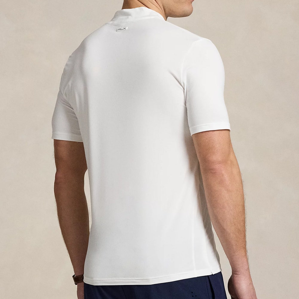 RLX Golf Shirt - Peached Airflow Mock Neck - Ceramic White SS25