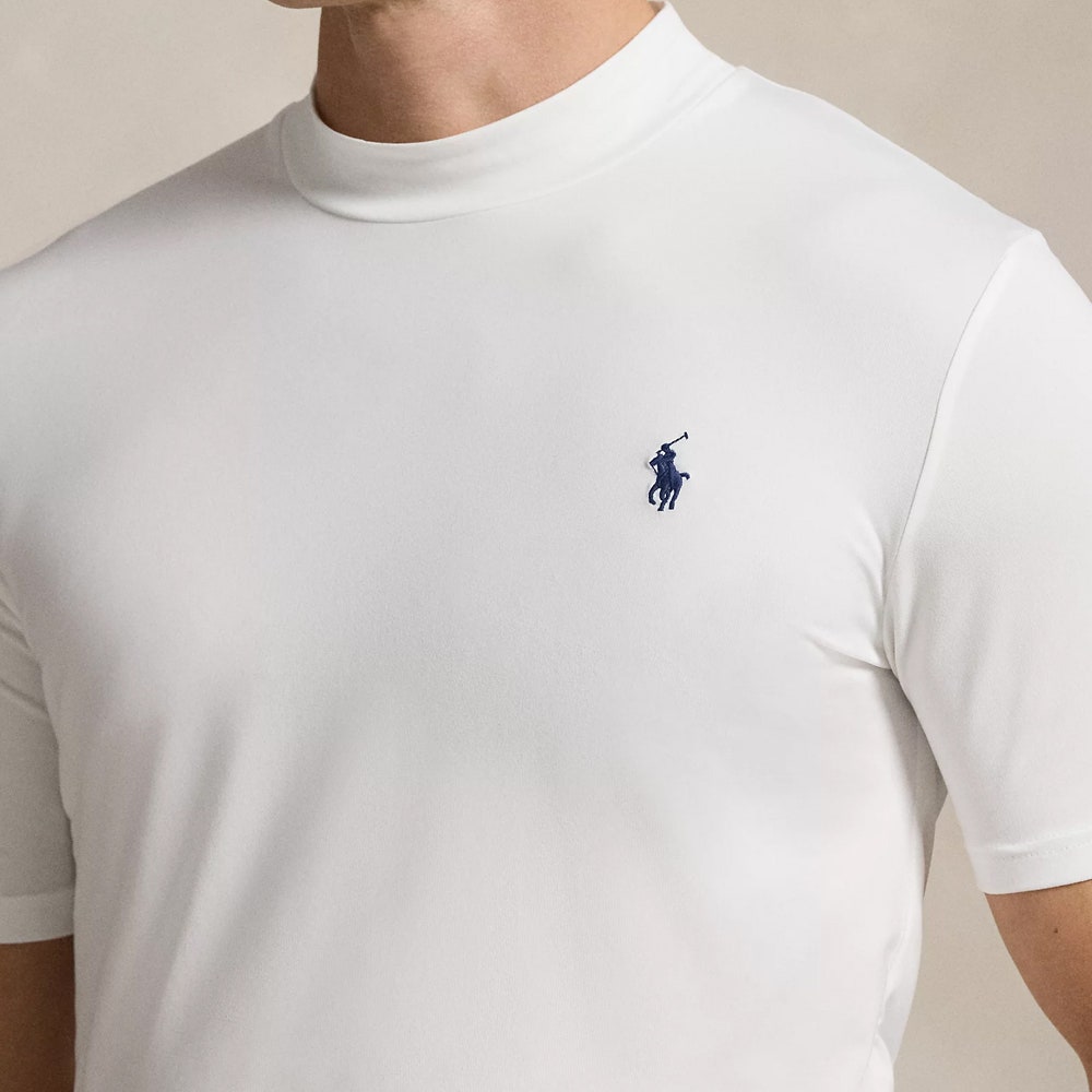 RLX Golf Shirt - Peached Airflow Mock Neck - Ceramic White SS25