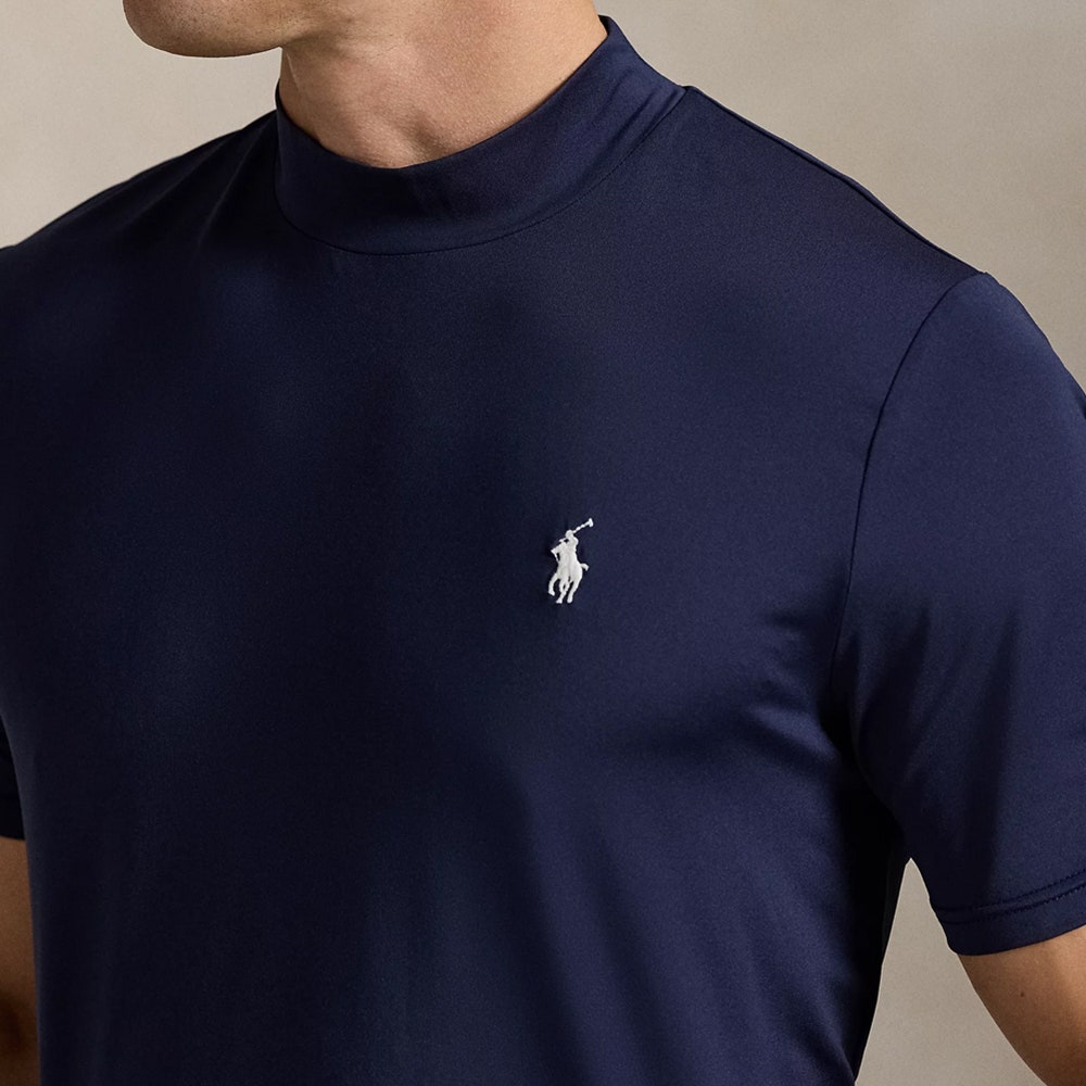 RLX Golf Shirt - Peached Airflow Mock Neck - Refined Navy SS25