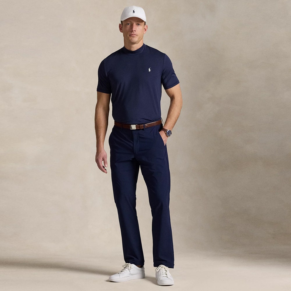 RLX Golf Shirt - Peached Airflow Mock Neck - Refined Navy SS25