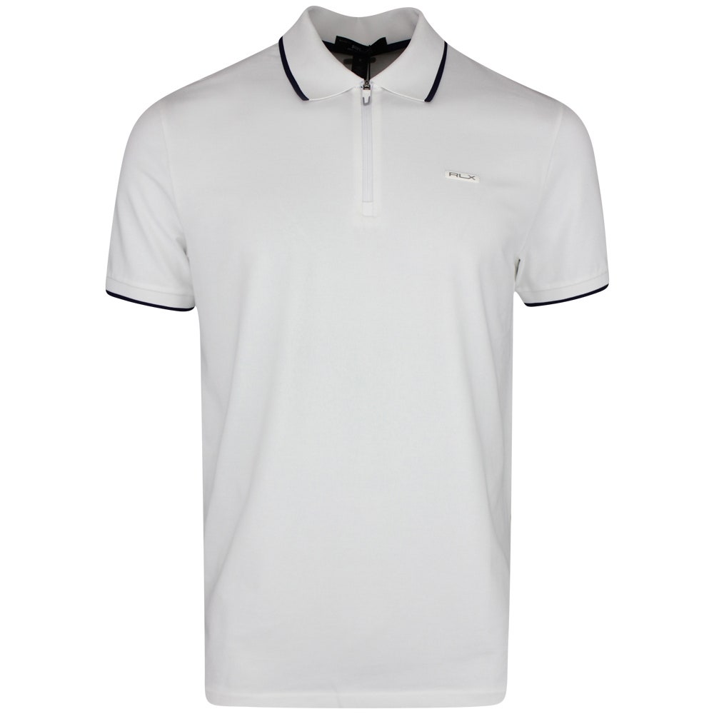 RLX Golf Shirt - Performance Pique QZ Polo - Ceramic White SS25