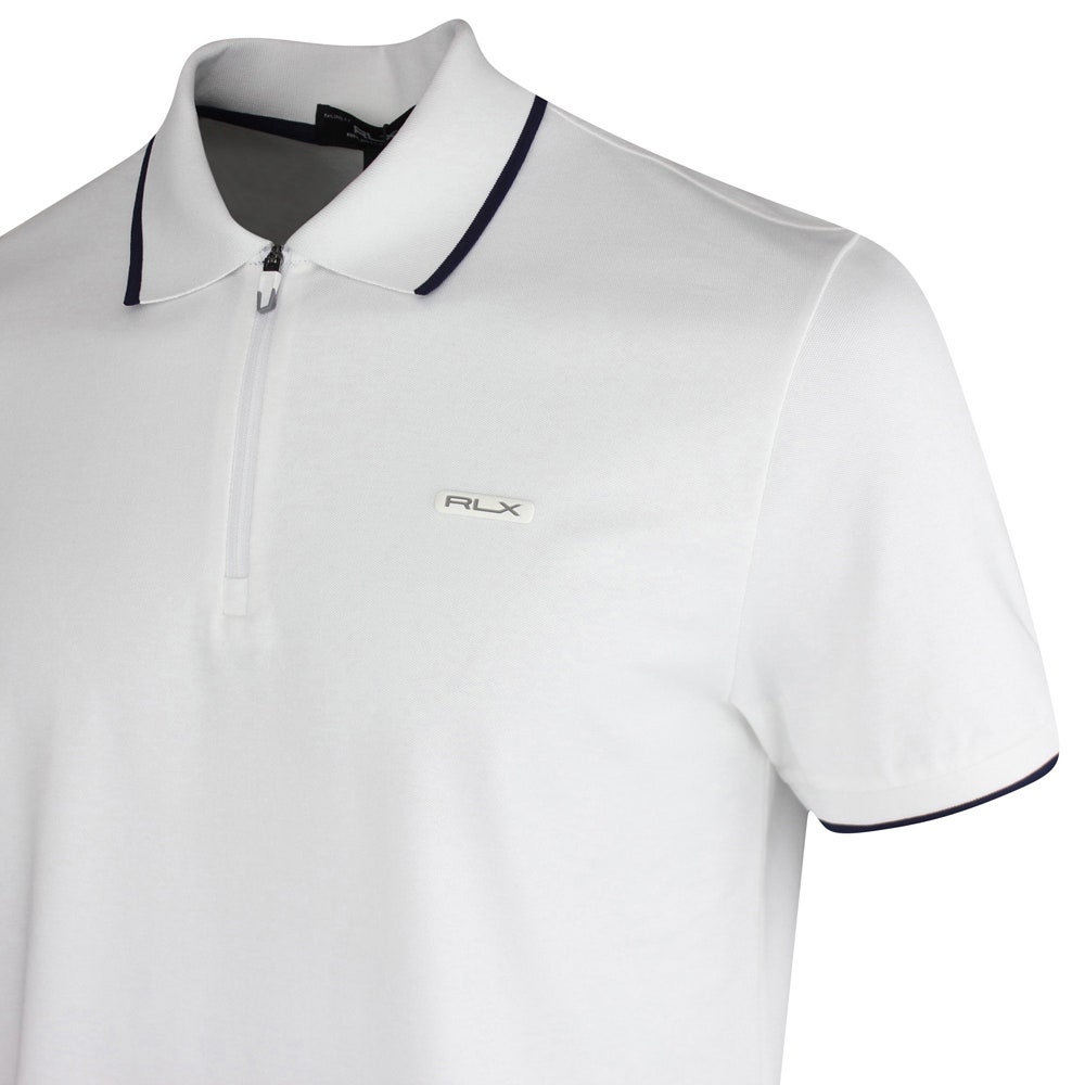RLX Golf Shirt - Performance Pique QZ Polo - Ceramic White SS25
