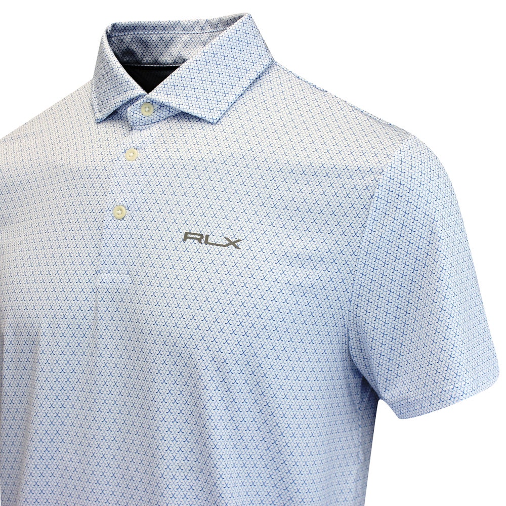 RLX Golf Shirt - Printed Airflow - Blue Crossed Clubs AW24