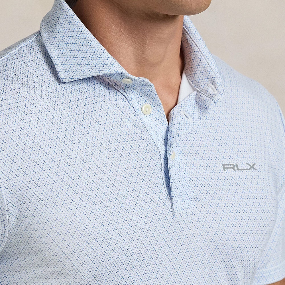RLX Golf Shirt - Printed Airflow - Blue Crossed Clubs AW24