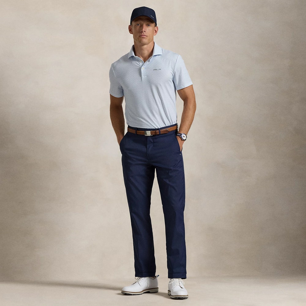 RLX Golf Shirt - Printed Airflow - Blue Crossed Clubs AW24
